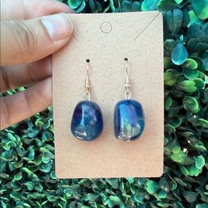 Blue Stone Drop Earrings